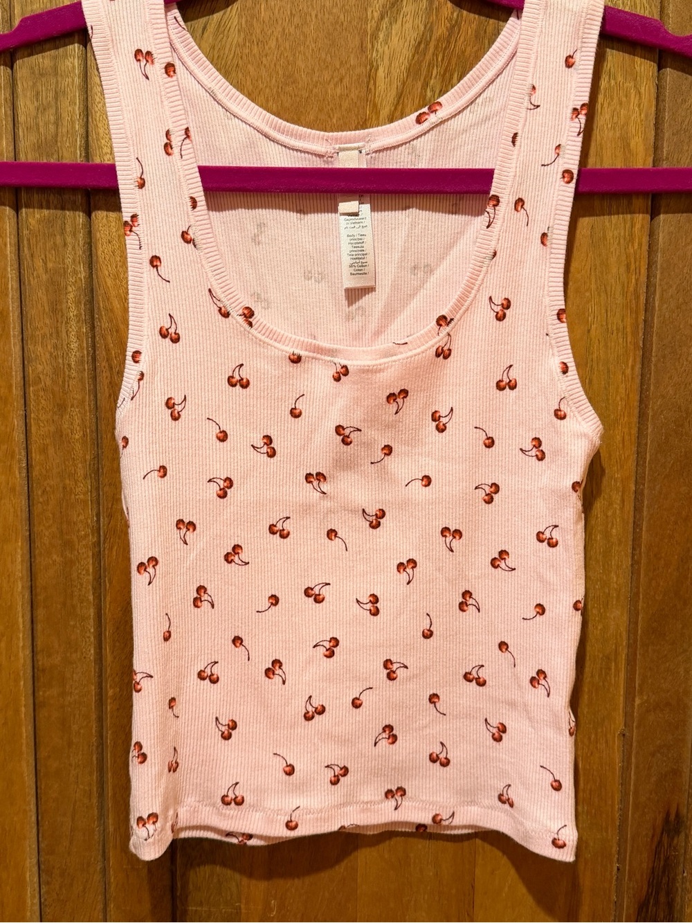 SKIMS Pink Cherry Ribbed Tank Top Small NWOT